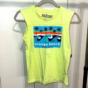 Orange Beach Boys Lime Green Tank Top • Boys Sz Large 🌊